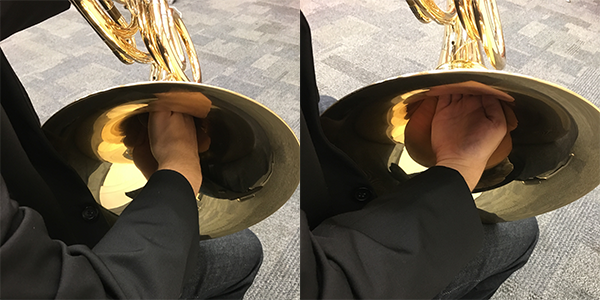 How to hold your hand in a french horn