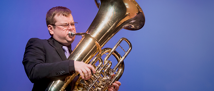 Paul Carlson playing tuba