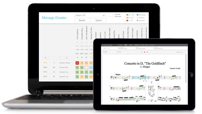 SmartMusic on a Chromebook and iPad